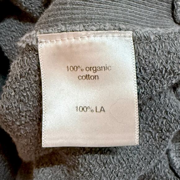 People of Leisure Organic Cotton Cropped Sweatshirt M Gray Cinched Sustainable - Picture 6 of 8